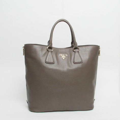2014 Prada original grainy calfskin tote bag BN2419 grey
